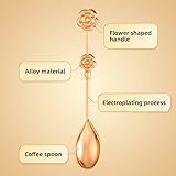 30Pack(60PCS) Rose Flower Shape Drinking&Coffee Spoon Teaspoons for Wedding Gift Tea Party Souvenir or Bridal Shower Favors for Guests with Individual Package