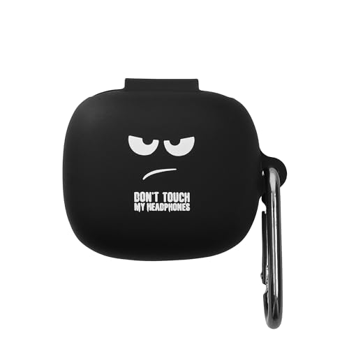 kwmobile Silicone Case Compatible with JBL Live Pro 2 TWS Case Cover - Don't Touch My Headphones White/Black/Black
