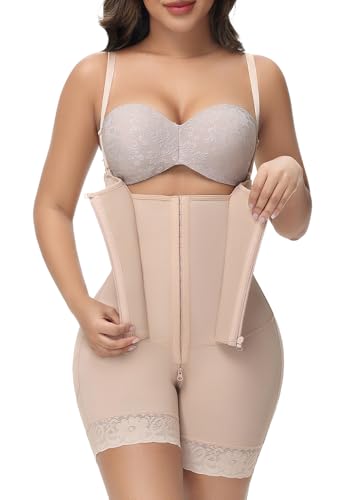 M MYODRESS fajas stage 2 faja body shaper tummy control post surgery tummy tuck compression garment best snatched bodysuit corset shapewear postpartum girdle snatched plus size waist cincher Tan