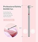 MelodySusie Ball Shape Cuticle Clean Nail Drill Bit 3/32'', Professional Safety Carbide Diamond Nail Bit Nail Cleaner for Cuticle Dead Skin Nail Prepare, Two Way Rotate, Manicure Nail Salon Supplies