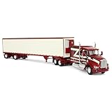 First Gear 1/64 Candy Red/Ivory Kenworth T660 Truck Model with Spread Axle Reefer Trailer, Recommended for Ages 14+, Includes Kenworth T660 Truck and Utility 53' Thermo King Refrigerated Trailer