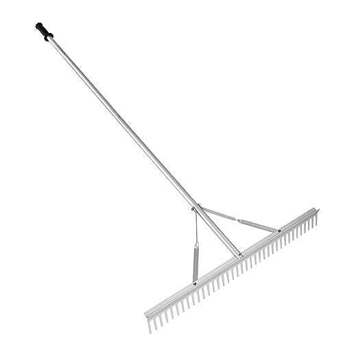 VEVOR Landscape Rake, 36" Head Aluminum Landscape Rake, Lake Weed Rake with 75" Long Handle, for Loosening Soil, Lawn Care, Weeding Lake, Garden