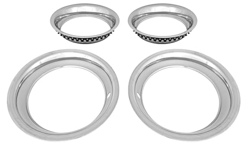 JEGS Stainless Steel Trim Ring Set for 15 in. x 8 in. Wheels [4-Piece Set]