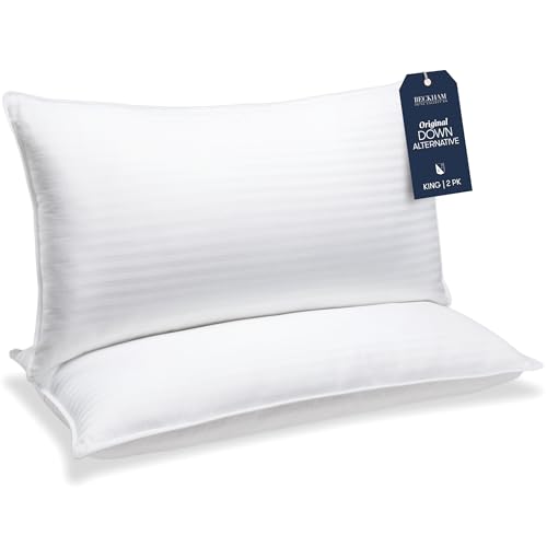 Beckham Hotel Collection Bed Pillows King Size Set of 2 - Down Alternative Bedding Gel Cooling Big Pillow for Back, Stomach or Side Sleepers