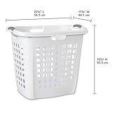 Sterilite Ultra Easy Carry Laundry Hamper, Comfort Handles to Easily Carry Clothes Between the Bedroom and Laundry Room, Plastic, White, 4-Pack