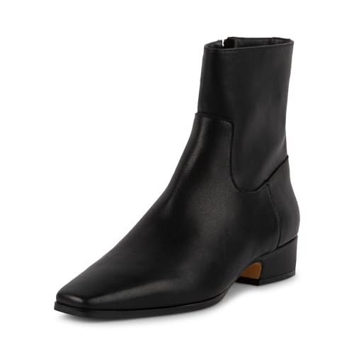 Steve Madden Women's Dusty Ankle Boot, Black Leather, 8