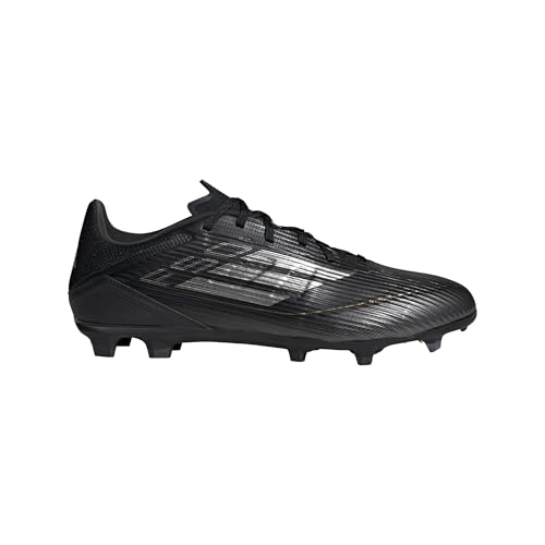 adidas Unisex F50 League Firm/Multi Ground Sneaker, Black/Iron Metallic/Gold Metallic, 12 US Men