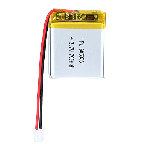 YTKavq 3.7V 603035 700mAh Lithium Polymer Ion Battery Rechargeable Li-ion Li-Po Batteries with PH2.0mm Connector