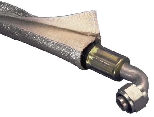 Design Engineering Heat Shroud 1/2" - 1-1/4" I.D. x 3ft Aluminized Sleeving for Ultimate Heat Protection (with Hook and Loop Closure)