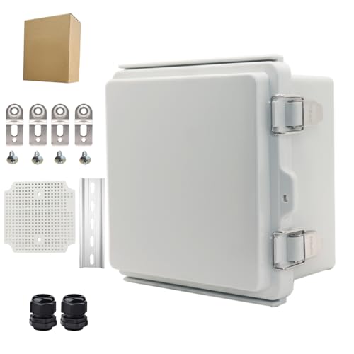 YETLEBOX Outdoor Waterproof Electrical Box Junction Box Weatherproof IP67 ABS Plastic Enclosure Switch Router Project Box Electronics DIY Enclosure With Mounting Plate Wall Bracket Grey 5.9"x5.9"x3.5"