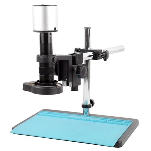Microscopes Equipment Autofocus IMX334 4K HDMI USB Industrial Measuring Video Microscope Camera U Disk Storage + 180x 200x 300x 500x C-Mount Lens(C,500X Lens)