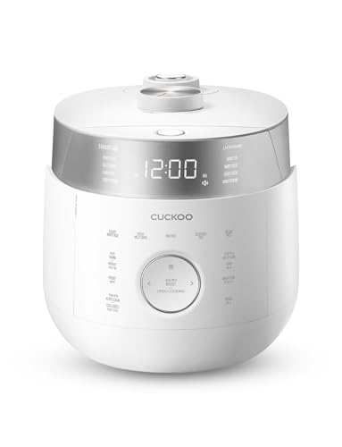CUCKOO CRP-LHTR1009FW 10-Cup (Uncooked) / 20-Cup (Cooked) Induction Heating Twin Pressure Rice Cooker with Nonstick Inner Pot, 16 Menu Modes, 3 Voice Guide, Auto Clean (White)
