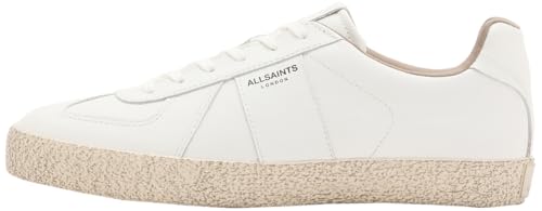 AllSaints Men's Jaimee Leather Low Top Sneaker, White/White, 12