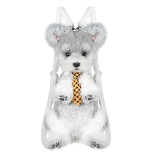 Chongker Dog Shaped Backpack, Handmade Realistic Stuffed Animals Backpack, Cute Dog Plush Bag