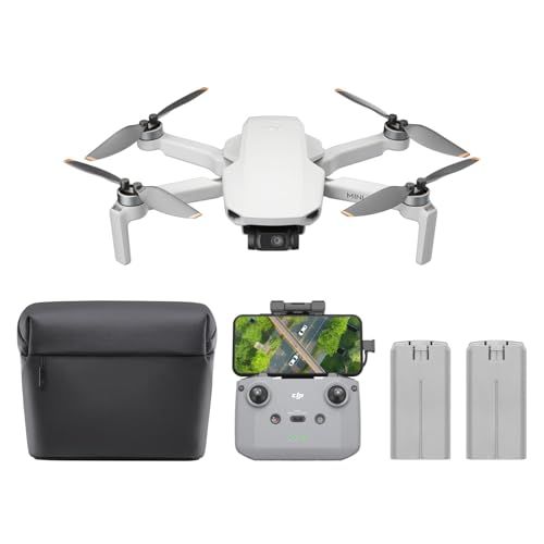 DJI Mini 4K Camera Drone Combo, Drone with 4K UHD Camera for Adults, Under 249 g, 3-Axis Gimbal Stabilization, 10km Video Transmission, Auto Return, 2 Batteries for 62-Min Max Flight Time, QuickShots