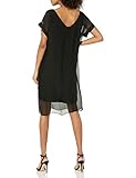 M Made in Italy Women's Simple Elegant Short Sleeve Shift Dress, Black, Large