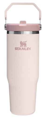 Stanley IceFlow 2.0 Flip Straw Tumbler with Handle 30 oz | Twist On Lid and Flip Up Straw | Leak Resistant Water Bottle | Insulated Stainless Steel | BPA-Free | Rose Quartz