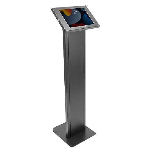 Mount-It! Anti-Theft Tablet Floor Stand Kiosk, Commercial Floor Kiosk with Universal Enclosure, Locking Tablet Mount Stand for iPad Gen 7-10, Pro, Air, 10.2 inch, 10.9 inch