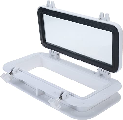 TANFEI Rectangular Porthole Window, Boat Yacht Rectangle Opening Portlight Porthole 15-3/4" x 7-7/8" Replacement Window Port Hole (White)