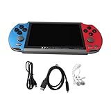 2025 Upgrade 5.1 inch Handheld Game Console for X7 Plus, Retro Handheld Games Consoles Support 8/16/32 bit 64 bit 128 bit Classic Game Console Game Boy Birthday Presents - Blue & Red