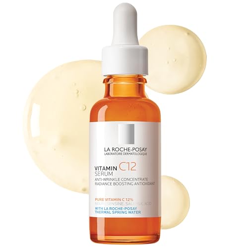 La Roche-Posay Pure Vitamin C Serum For Face With Hyaluronic Acid & Salicylic Acid, Hydrating & Brightening Serum, Boost Radiance & Reduce Wrinkles, Paraben Free