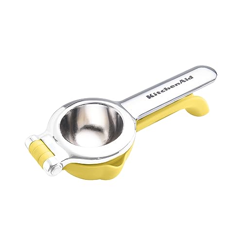 KitchenAid Citrus Juice Press Squeezer for Lemons and Limes with Seed Catcher and Pour Spout, Lemon, 8 Inch