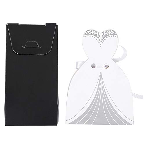 AUNMAS 100PCS Romantic Wedding Cardboard Candy Boxes, Bride Bridegroom Shape Decorative Sugar Box Wedding Ceremony Party Favors Gift Decoration Home Decor (2#)