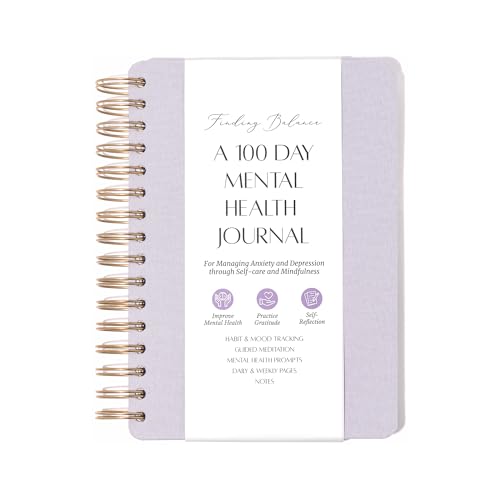 LIFTINSPIRE CO. FINDING BALANCE A 100-DAY Mental Health Journal – Daily Journal with Prompts for Mindfulness, Self-Care & Healing – Anxiety & Depression Relief