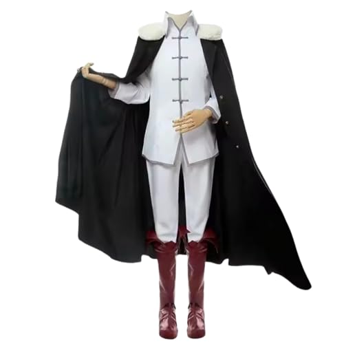 Fyodor Dostoevsky Cosplay Costume Audlt Men Top Pants Cape Cloak Suit Halloween Carnival Party Uniform (Male XL)