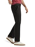 Lee Men's Extreme Motion Flat Front Regular Straight Pant Black 38W x 30L