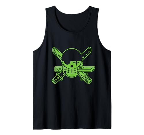 One Piece Anime Green Roronoa Zoro Jolly Roger Tank Top