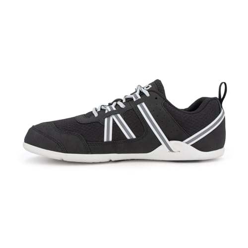 Xero Shoes Women’s Prio Barefoot Athletic Sneaker, Black / White, 9.5