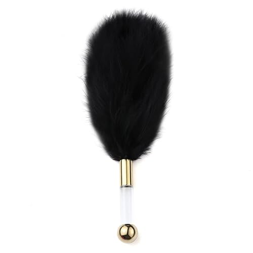 Sexy Feather Stick Erotic Torture Tool Tickling Sexy BDSM Teasing Feather Stick Bed Sensory Toys(Black）