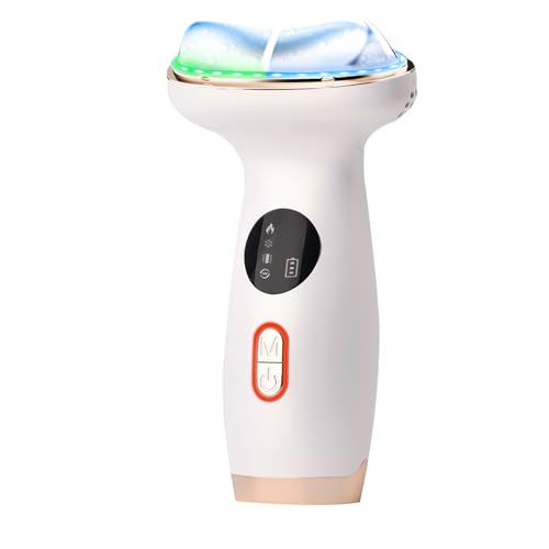 Cold Heat Facial Massager Red Light Therapy for Face Neck Eye Lifting Firming Depuffing,7-in-1 LED Facial Sculptor Skin Care,Cooling Electric gua sha Lift Device Reduce Forehead Frown Smile Line