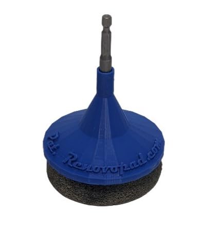 Renovopad Pool Tile Cleaning Tool - Drill Attachment Cleaning Pad Removes Calcium and Hard Water Spots from Waterline Pools Tile (1 Pad), Blue