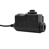 EARMOR Tactical Kenwood, Baofeng Version PTT Military Standard 7.0 Plug for Radio Adapter Black