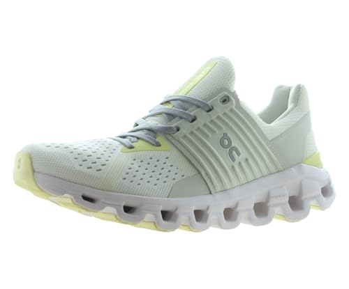 On Women's Cloudswift Sneakers, White/Limelight, 7.5 Medium US