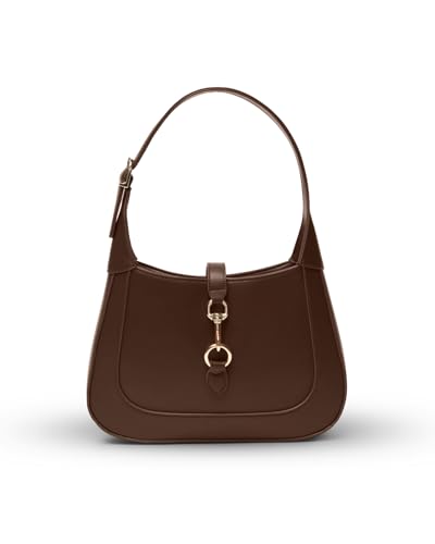 Shoulder Bag for Women - Small Shoulder Purses - Cute Trendy Hobo Handbags - Adjustable Strap Vegan Leather (Choc)