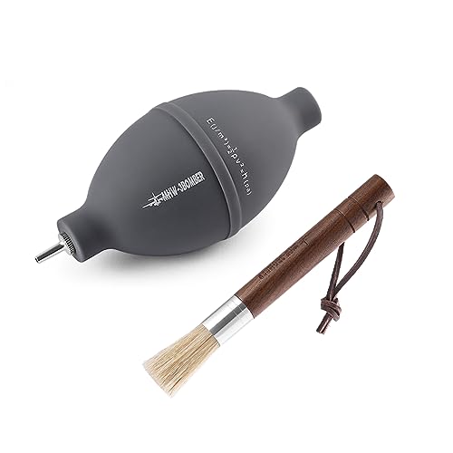 MHW-3BOMBER Air Blower and Coffee Grinder Cleaning Brush, Coffee Machine Cleaning Tool Set, Air Duster and Walnut Wood Brush Kit for Espresso, Camera, Keyboard, Coffee Powder Cleaning Tool CS7088-OS