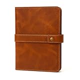 The Antiq XL Leather Journal Cover Refillable with Bookmark and Pen Loop, 7x10 Inch Hard Notebook Cover, Large Leather Notebook Cover, Soft Cover Diary Case, Refillable Leather Diary with Pen Holder