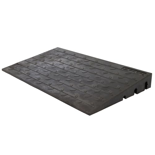 Silver Spring 4" High Rubber 3-Channel Threshold Ramp 600 lb. Weight Capacity for Wheelchairs, Mobility Scooters, and Power Chairs, with Slip-Resistant Surface - DH-UP-84