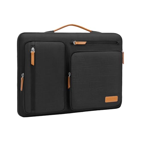 MOSISO 360 Protective Laptop Case 13.3 inch, 13-13.3 inch Laptop Sleeve Compatible with MacBook Air/Pro 13 / Pro 14,HP Dell Acer ASUS,Side Open Carrying Case with 4 Zipper Pockets&Handle, Black