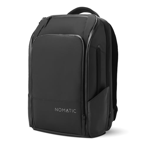 NOMATIC Travel Pack - 20L Water Resistant Laptop Bag - TSA-Ready Expandable Black Backpack