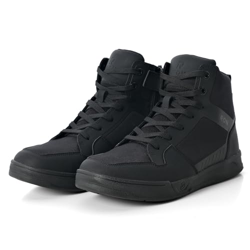 IRON JIA'S Motorcycle Shoes for Men, Anti-Slip Breathable Casual Motorcycle Riding Boots with Ankle Support, Shift Pad 12