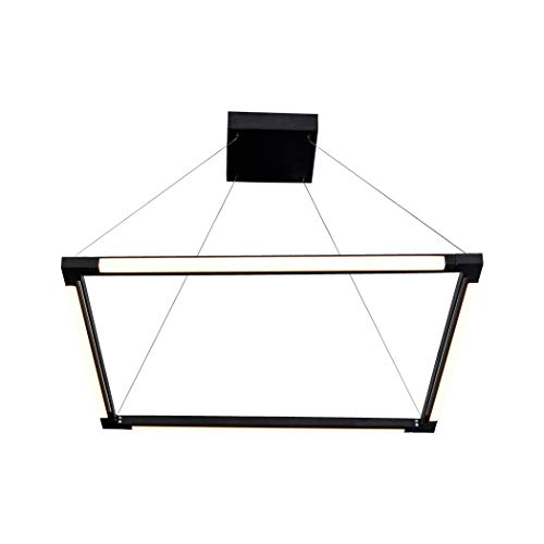 VONN Atria VRC39104BL 24" Integrated LED Square Chandelier Lighting Fixture with 180 Degree Rotation of Horizontal Axes in Black