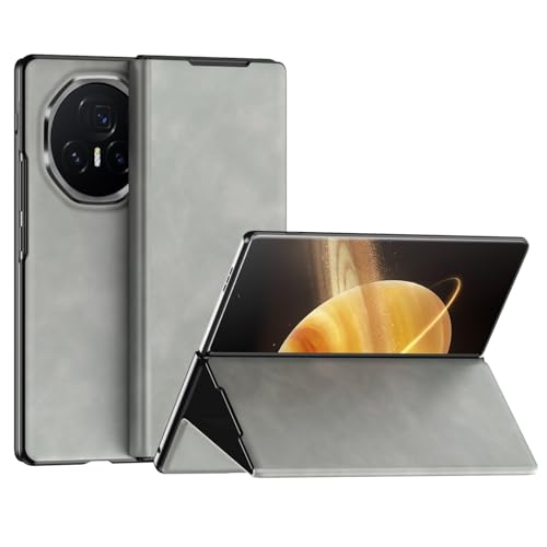Smartphone Flip Cover Leather Compatible with Huawei Honor Magic V3 Case,with Magnetic Closure Kickstand Hinge Protection Slim Fit-Drop and Scratch Resistant for Huawei Honor Magic V3 Case(Grey)
