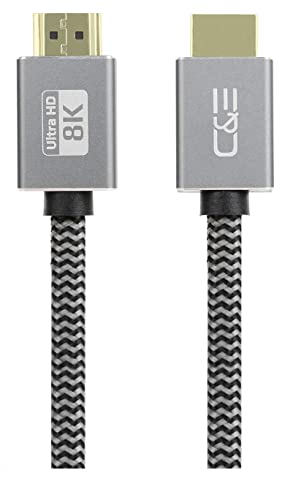 6ft Ultra HD 8K High Speed Upto 48Gbps HDMI Cable, 8K@60Hz, 4K@120Hz, Dynamic HDR, Aluminum Shell Braided 6 Feet Cord, 4K, 2K, 1080P, 3D, for MacBook, UHD TV, Laptop, Monitor, Gaming Consoles, 10 Pack