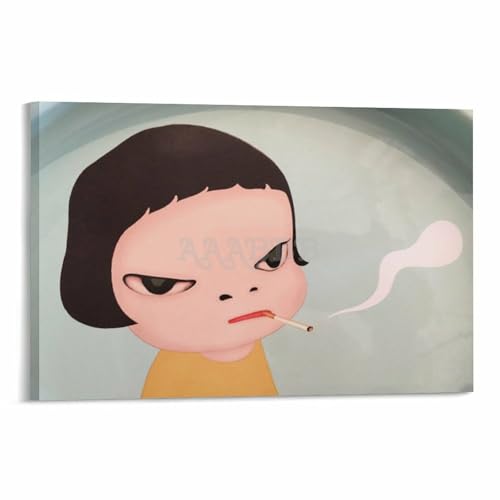 Nara Yoshimoto Art,Nara Yoshitomo Home Decor (8) Canvas Painting Wall Art Poster for Bedroom Living Room Decor 12x08inch(30x20cm) Frame-style