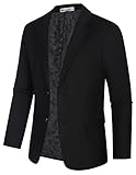 GRACE KARIN Men's Casual Business Suit Blazer 2 Button Sport Coat for Wedding XL Black