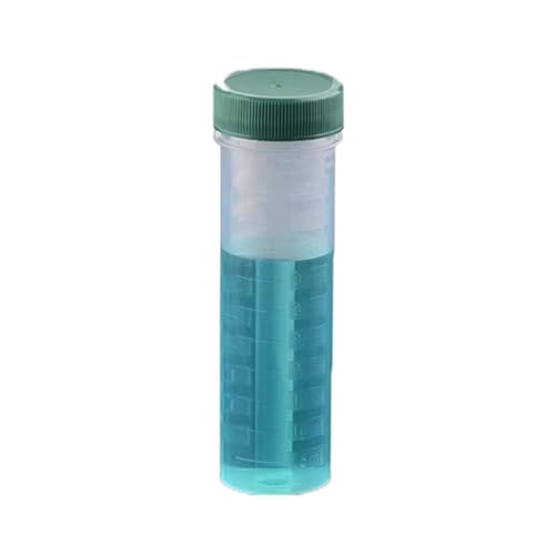24 Pack 50mL PP UC475 Digestion Tubes with Natural Linerless Caps | Lab Reagent Bottle Liquid/Solid Sample Storage Container with Graduated Scale Test Tube with Screw Cap Volumetric Flask (Green Cap)